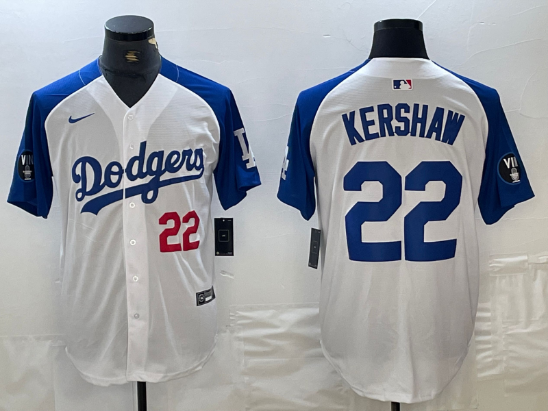 Men's Los Angeles Dodgers Clayton Kershaw #22 White Limited Jersey